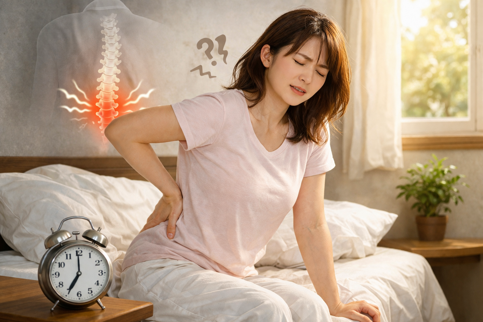 朝の腰痛はなぜ起こる？間違った寝方と今すぐできる改善法