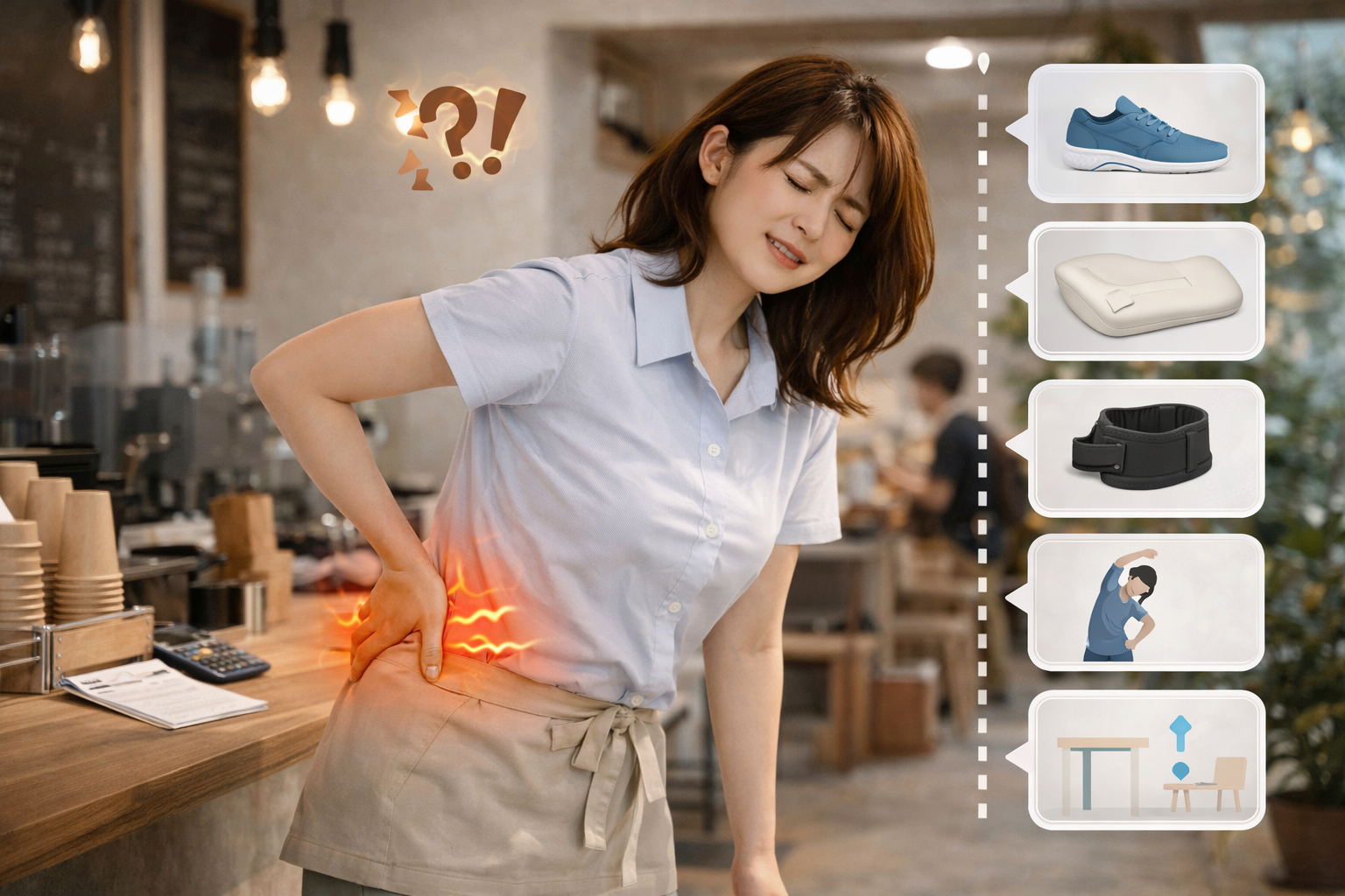 立ち仕事で腰が痛い原因とは?今すぐできる対策5選